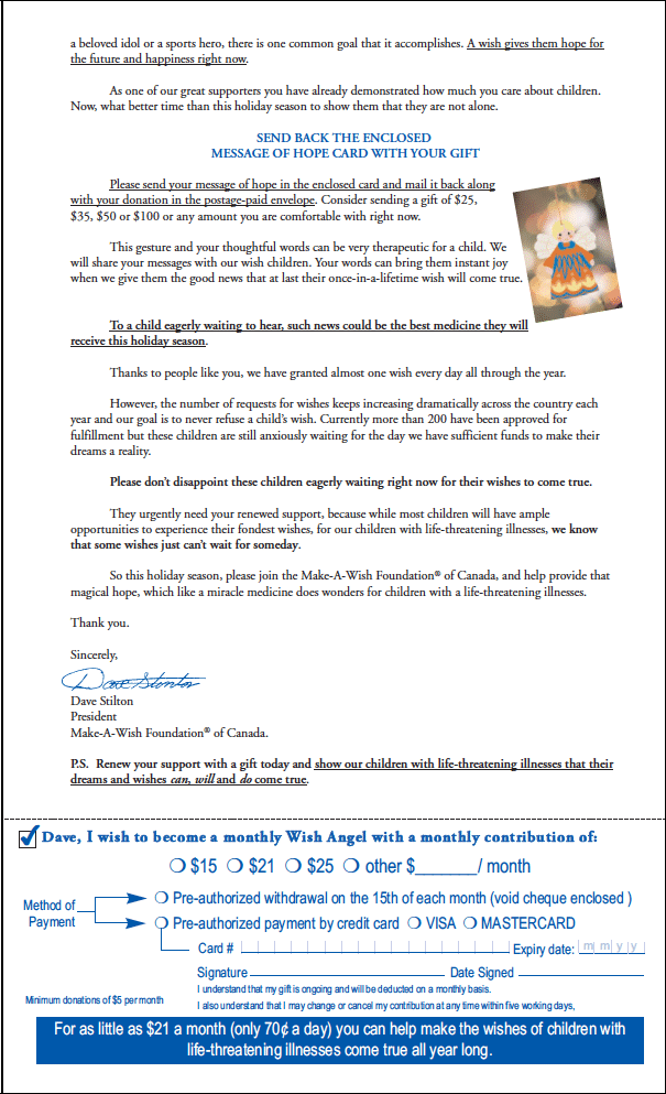 Humane Services Fundraising Letter Example Back